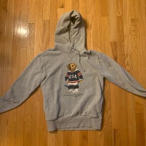 Ralph Lauren Polo Bear USA Hoodie Size Small